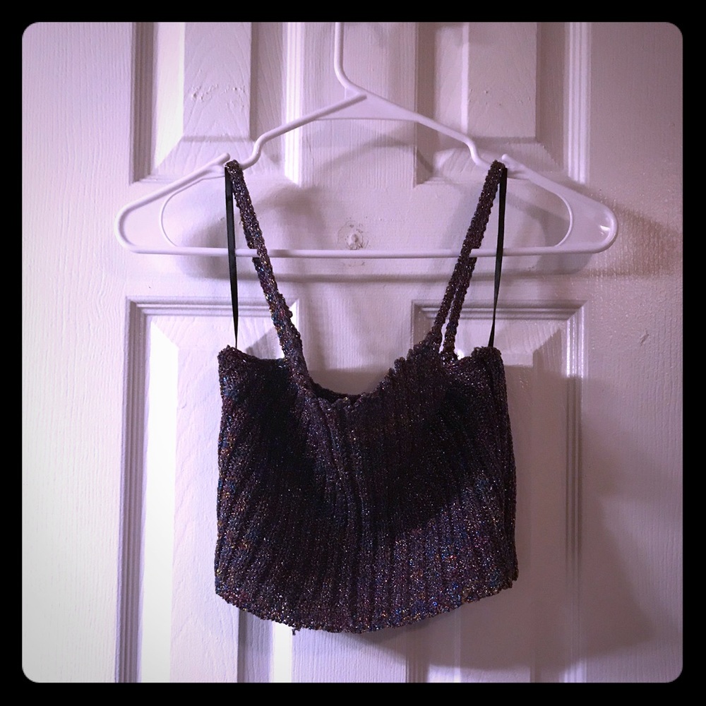 Sparkle knit crop top